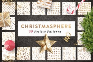 50 Christmas Seamless Patterns + Bonus