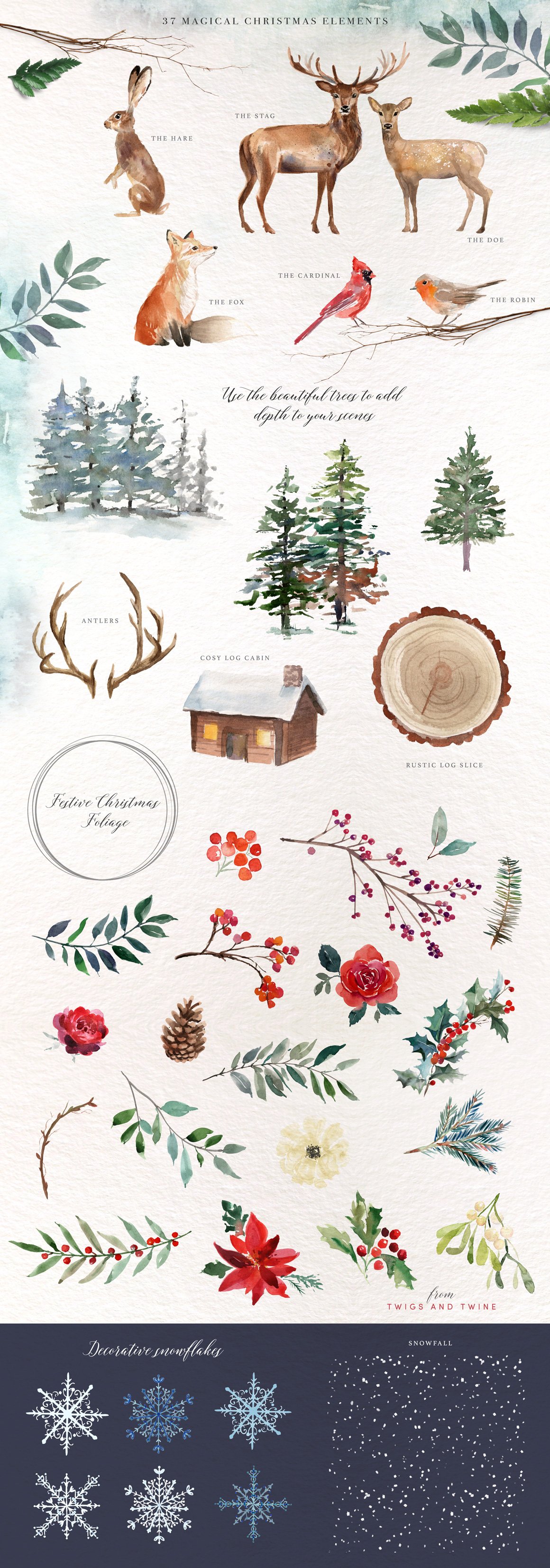 A Woodland Christmas Graphic Set