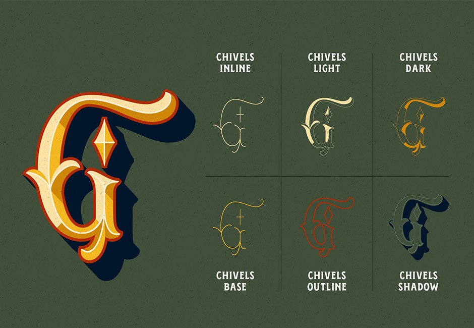 Chivels - Chiseled Font Layer