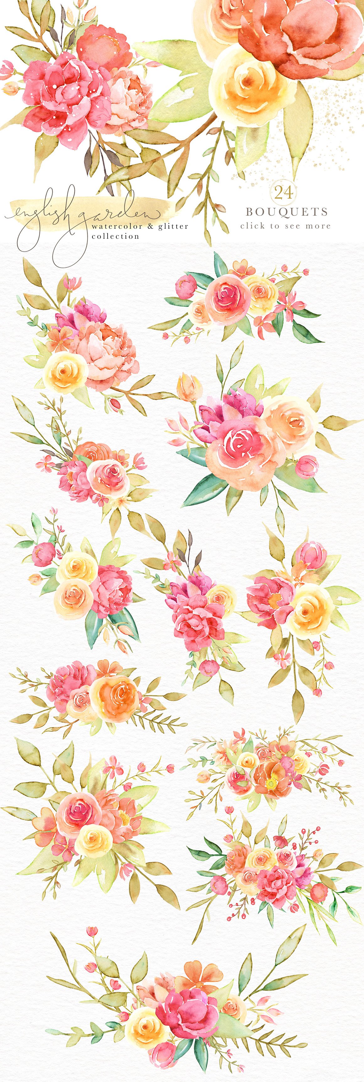 English Garden Watercolor Bundle