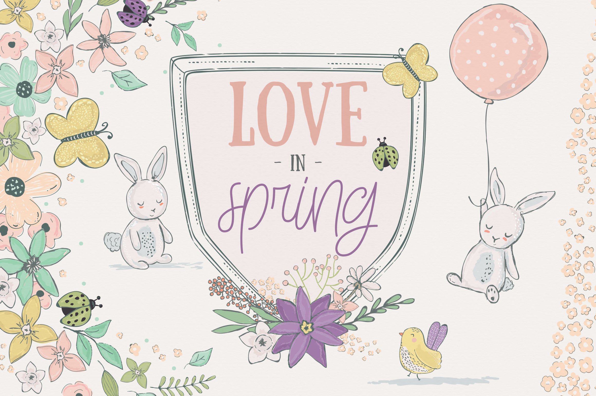 Love In Spring Illustrations