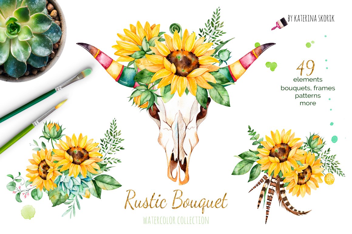 Rustic Bouquet. Boho collection
