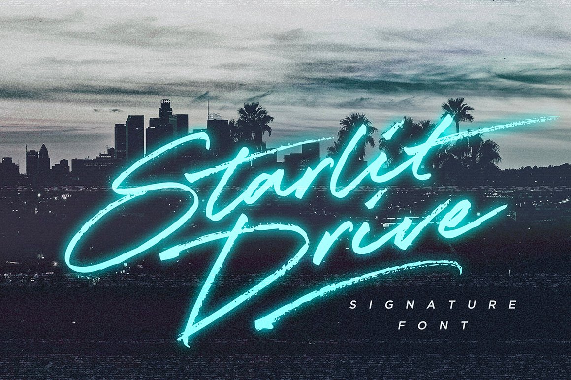 Starlit Drive Signature Font
