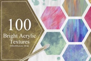 100 Bright Acrylic Textures