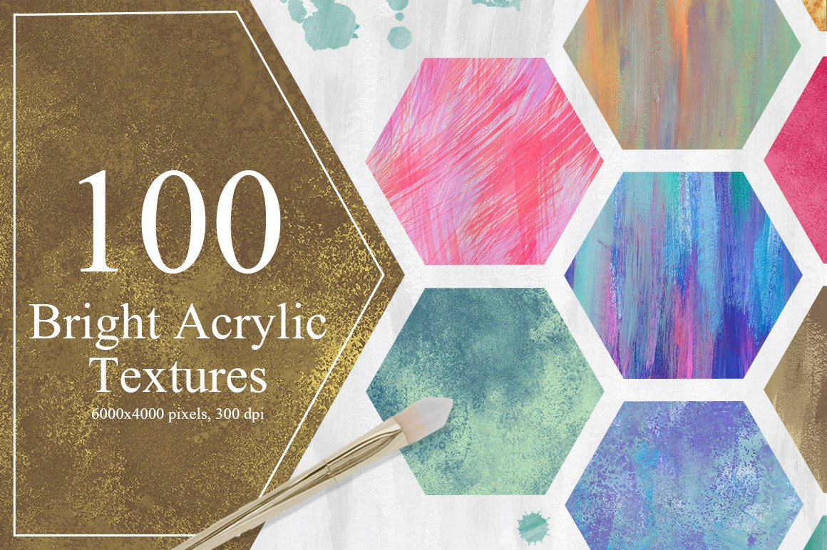 100 Bright Acrylic Textures