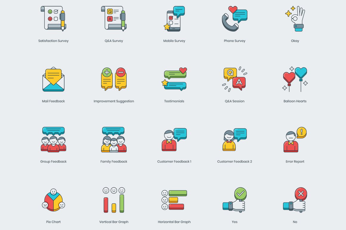 50 Customer Service and Feedback Icons