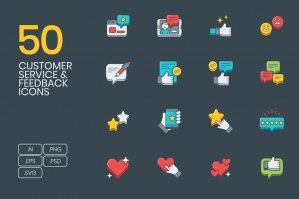 50 Customer Service and Feedback Icons