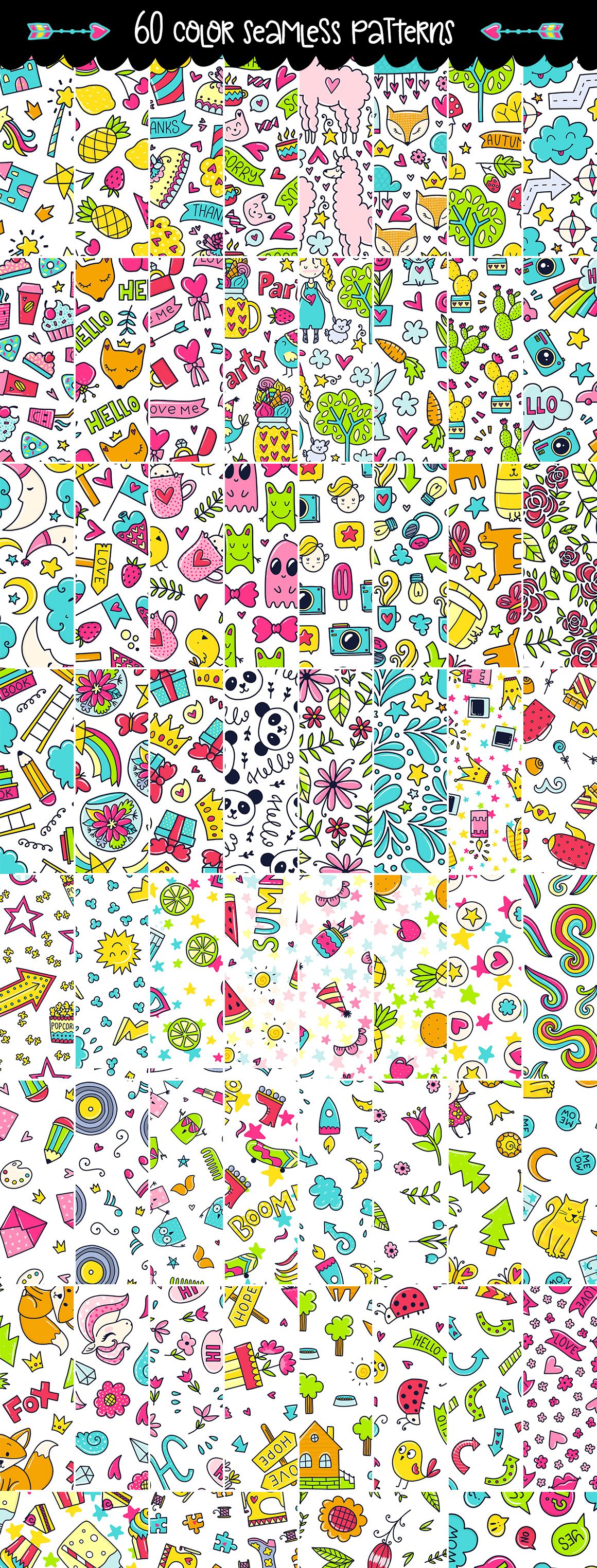645 Doodles and Patterns - Clipart Set