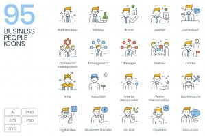 95 Business People Icons