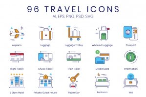 96 Travel Icons