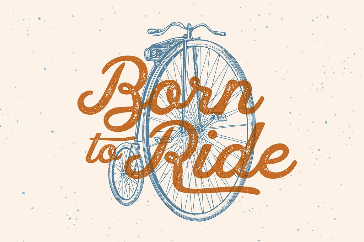 Bicycles - Vintage Engraving Illustration Set