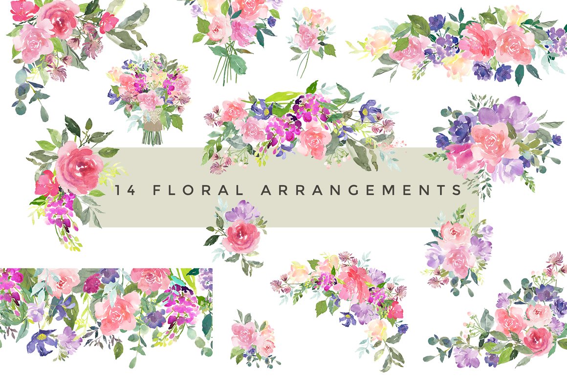 Elouise - Large Floral Clipart Set