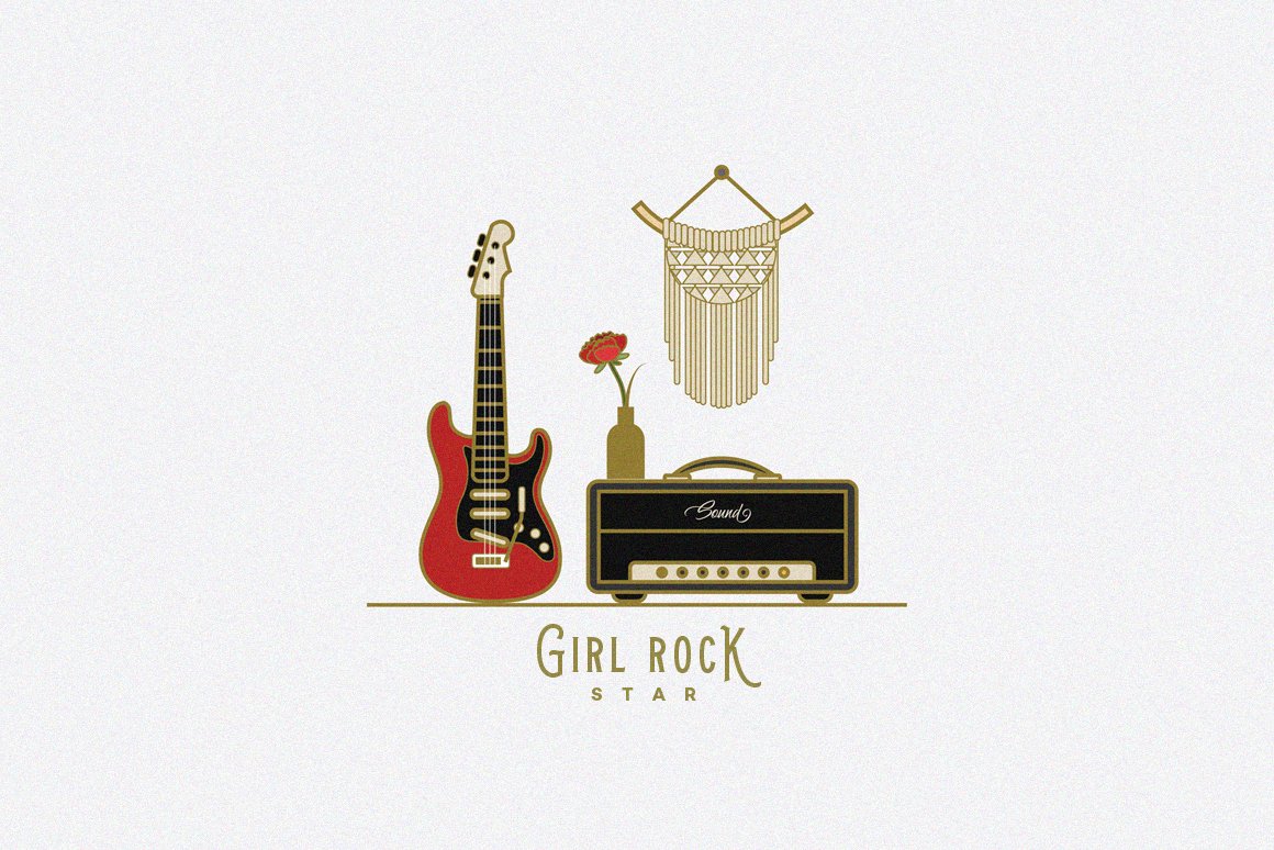 Girl Rock Star Icon Pack
