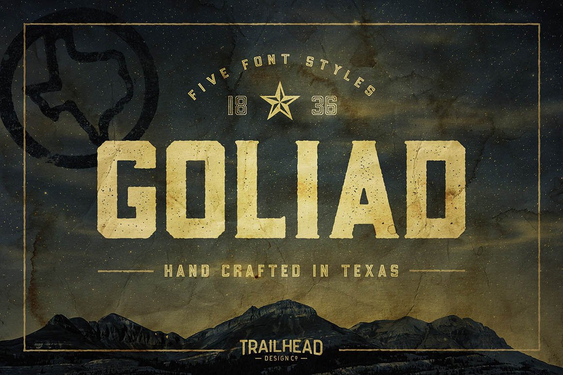 Goliad – A Vintage Texas Style Font