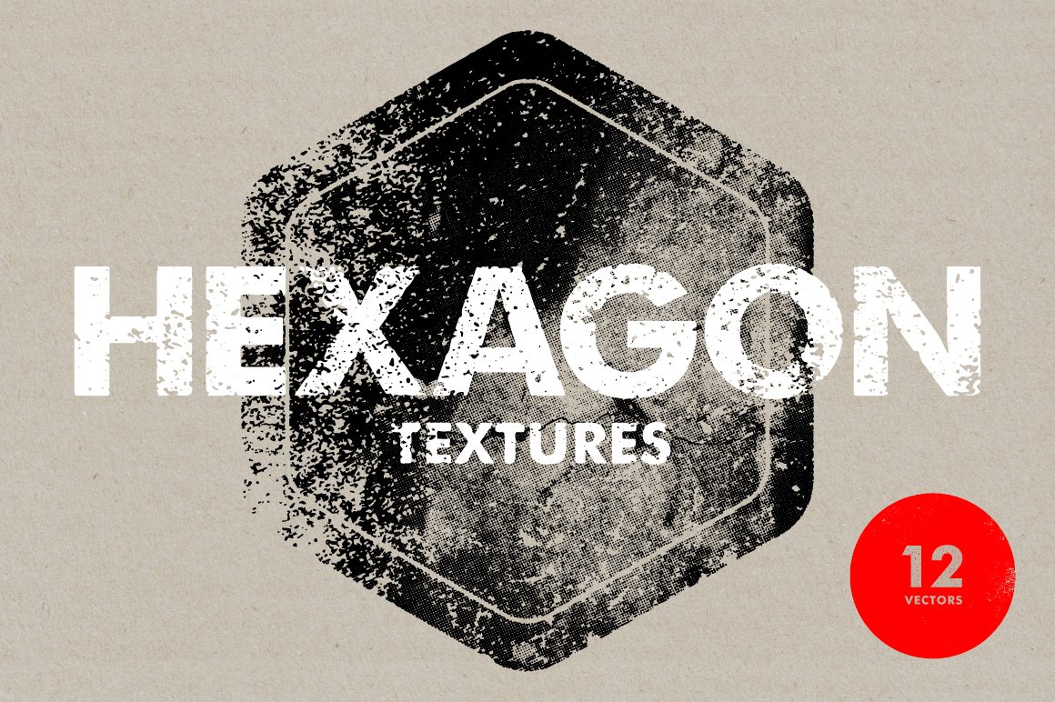 Hexagon Textures - 12 Vectors