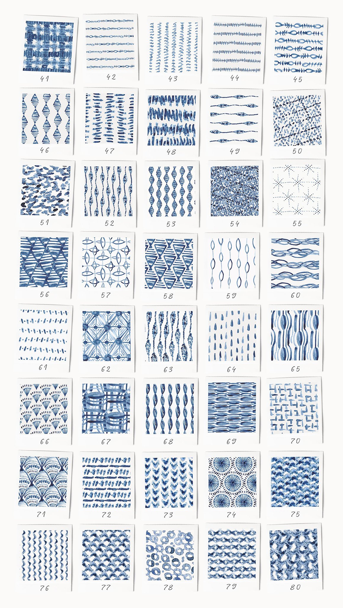 Indigo Blue Collection - 80 Seamless Patterns