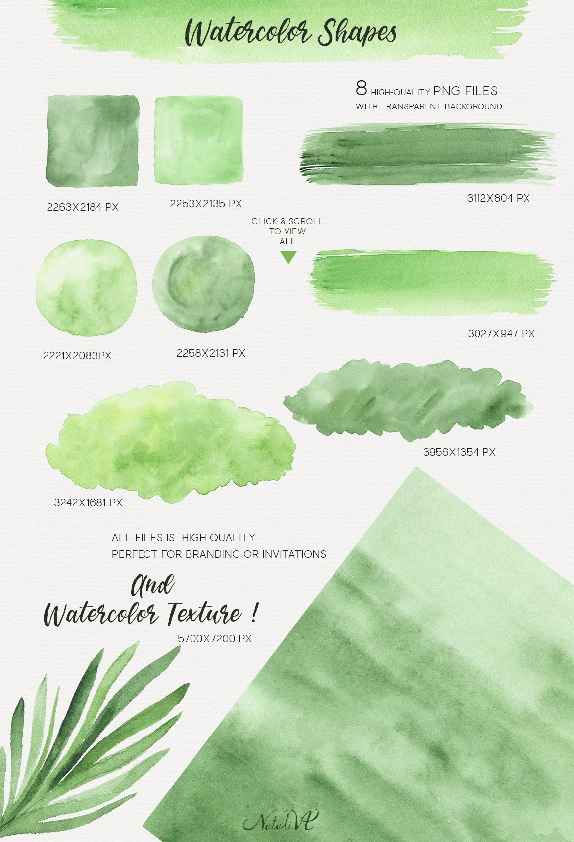 Magic Greenery Watercolor Design Kit