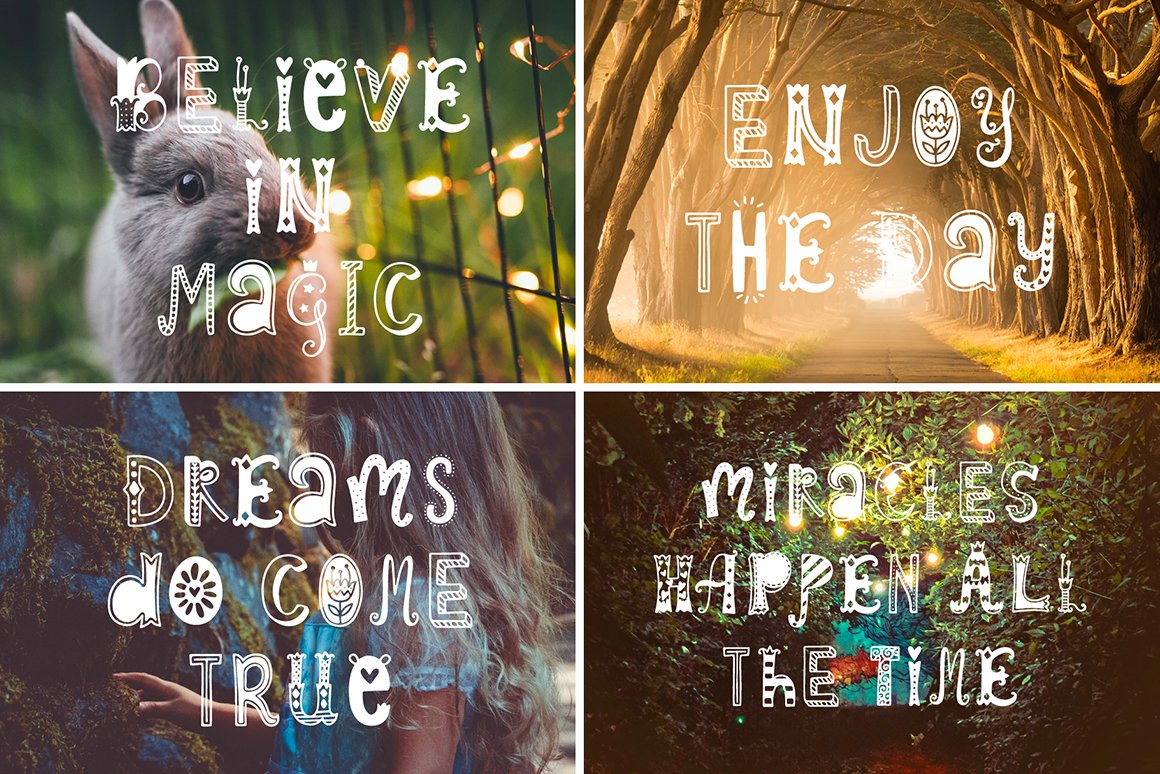 Spring Dreams Typeface with Clipart