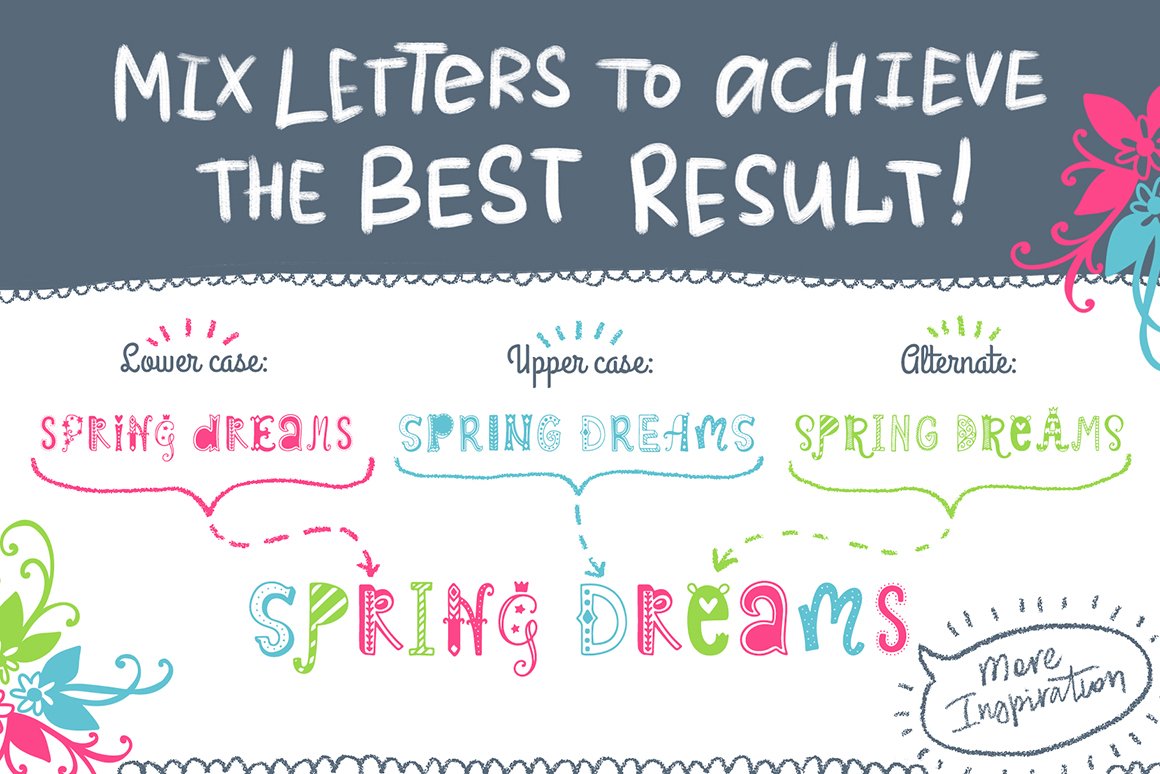 Spring Dreams Typeface with Clipart