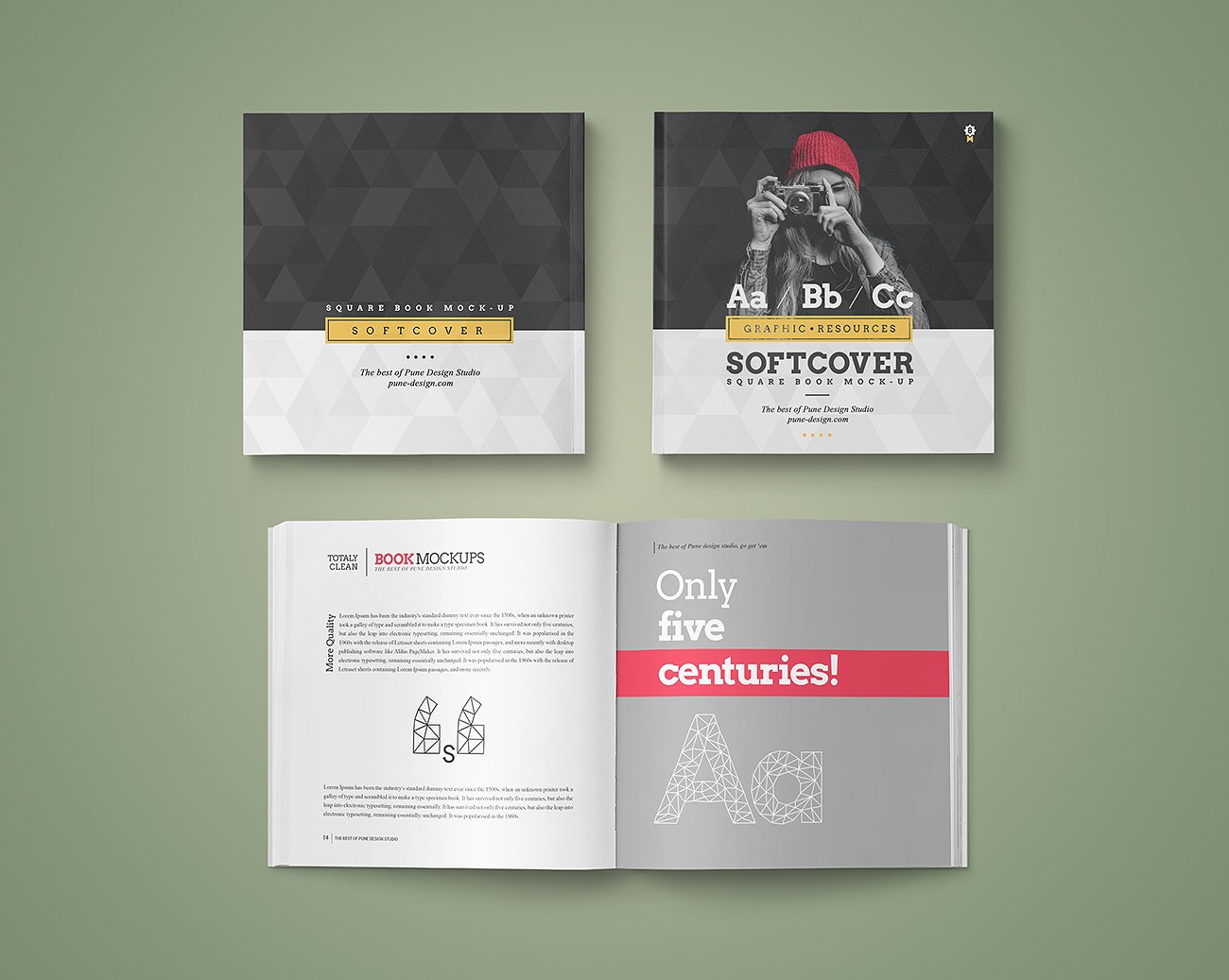 Softcover Square Book Mock-Up