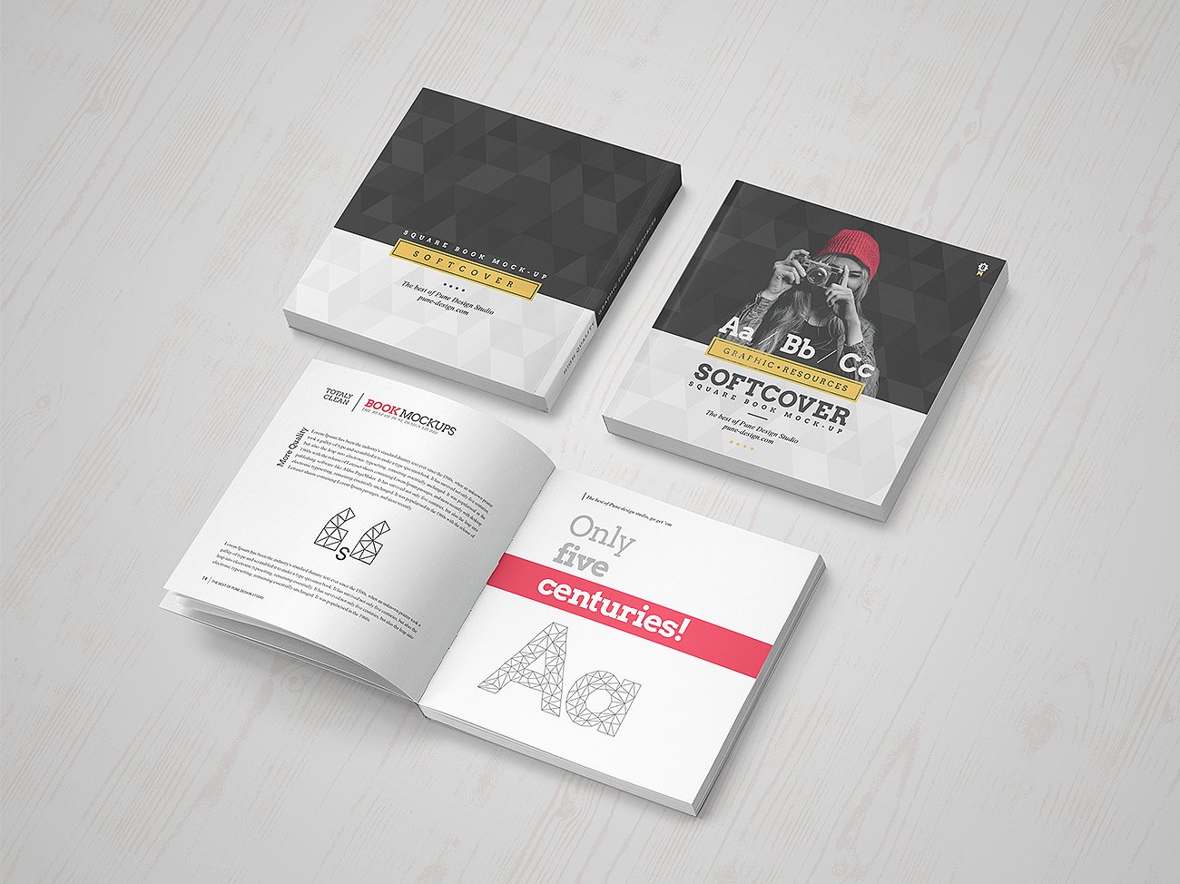 Softcover Square Book Mock-Up