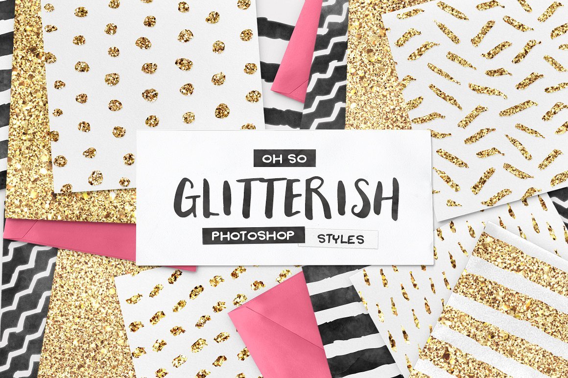 100 Glitter Photoshop Layer Styles + Bonus