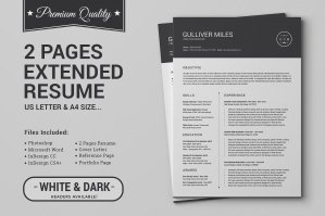 2 Pages Resume CV - Extended Pack