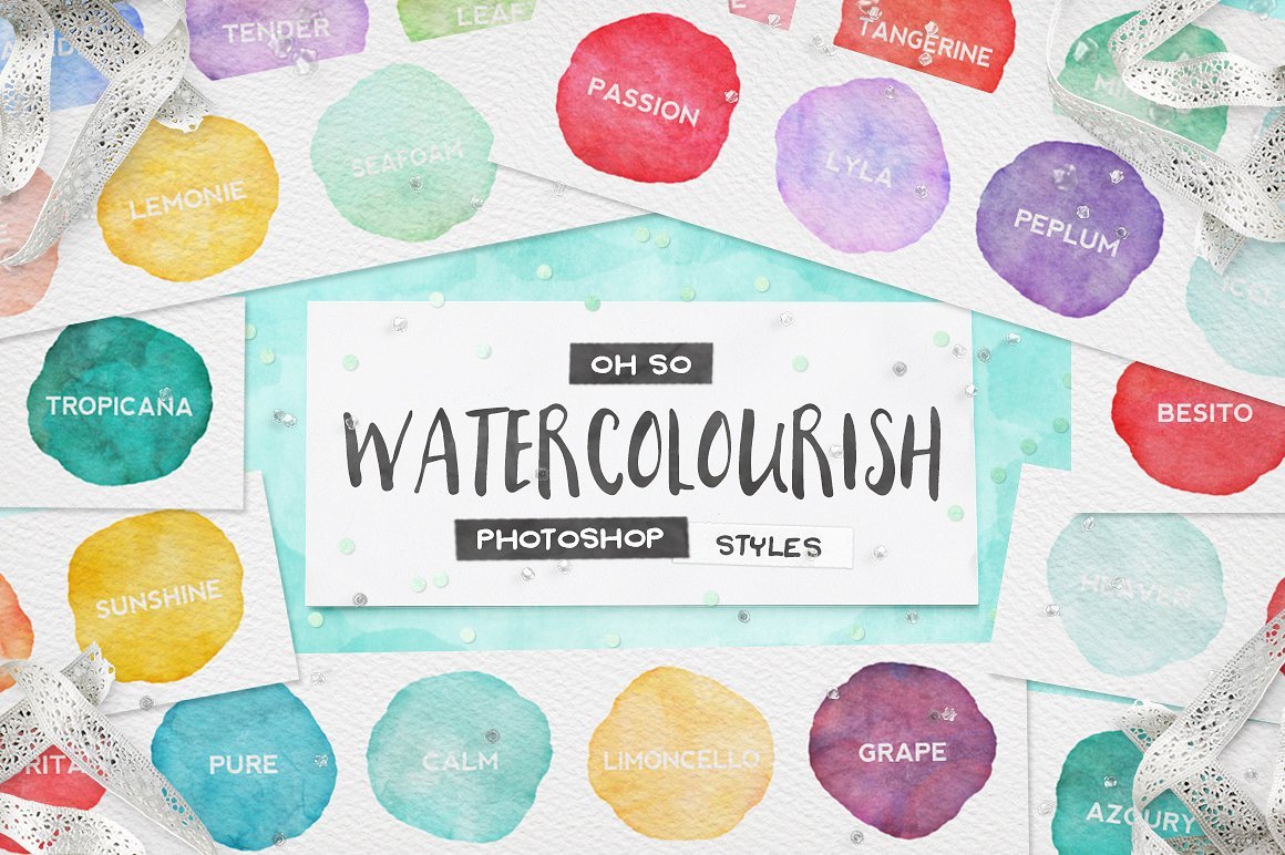 90 Watercolor Styles For Photoshop
