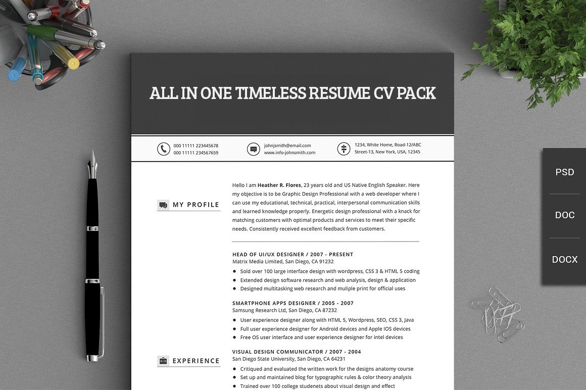 All in One Timeless Resume CV Pack