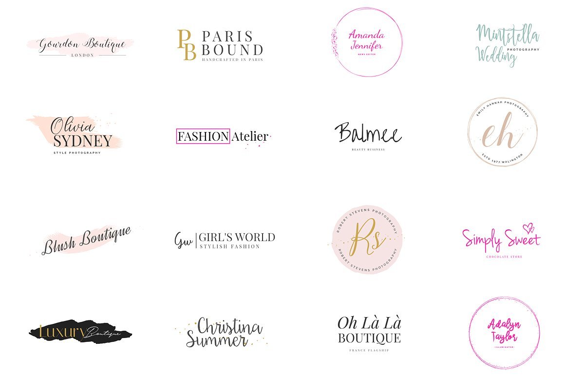 Girlboss Premade Branding Logos