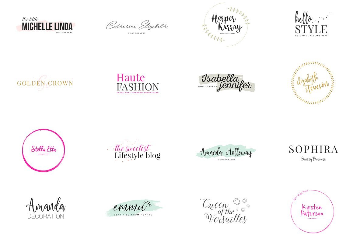Girlboss Premade Branding Logos