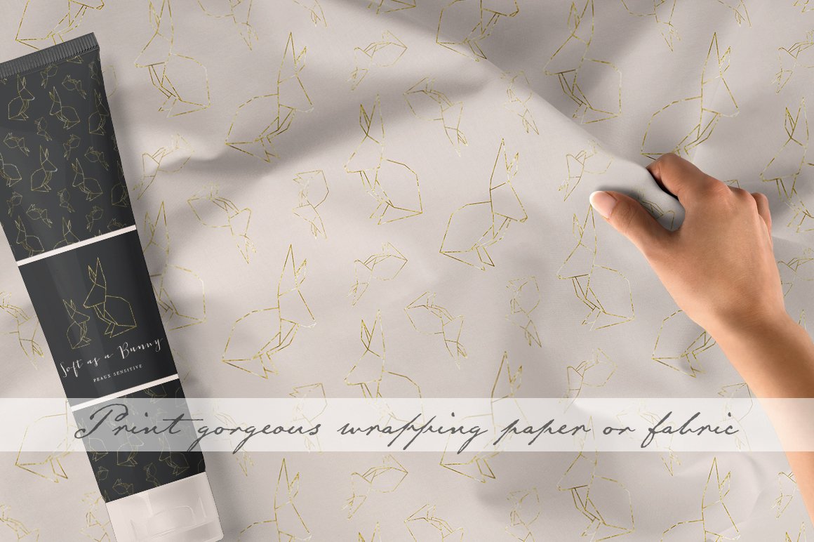 Gold Origami Geometric Pattern Collection