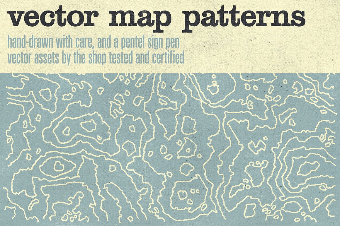 Hand-drawn Vector Map Patterns