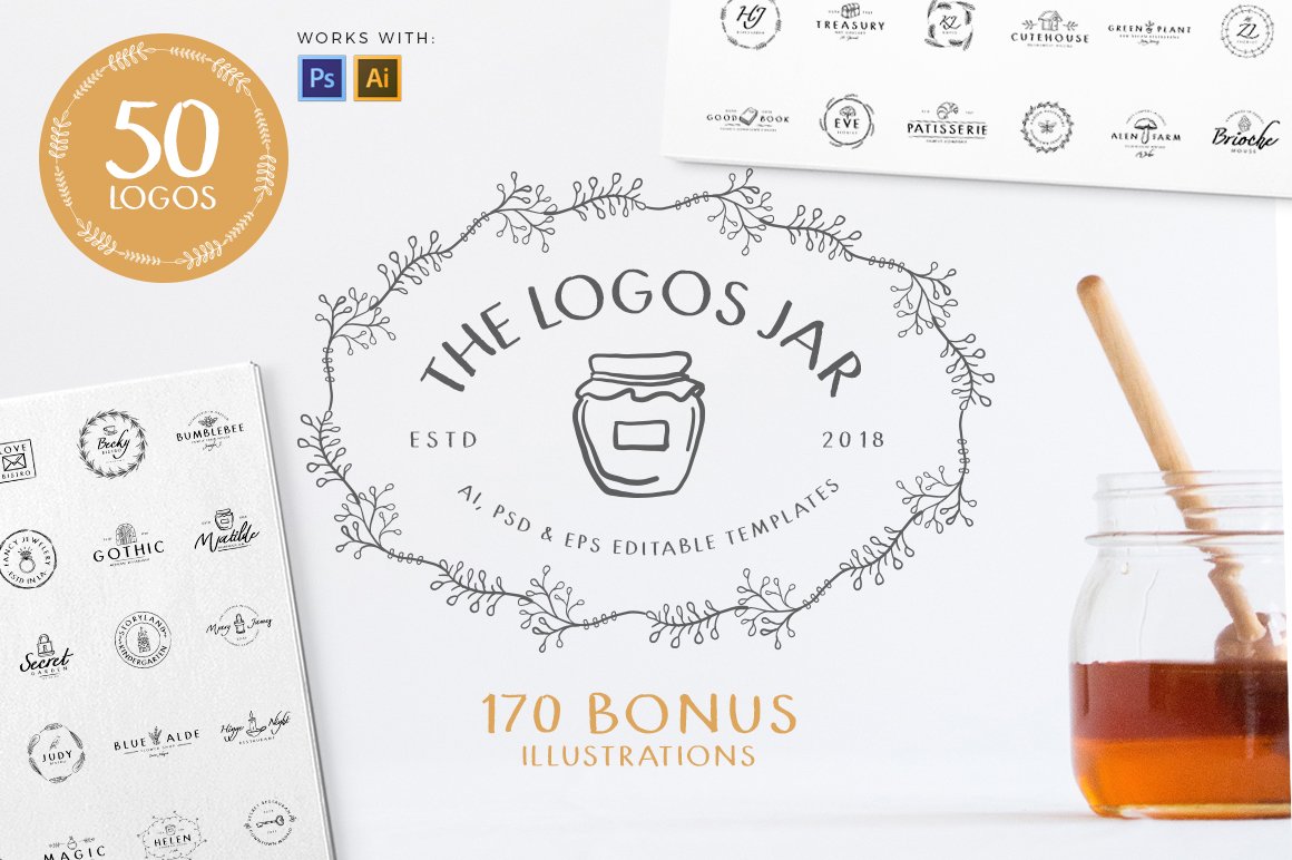 Jar of Logos - 50 Logo Templates