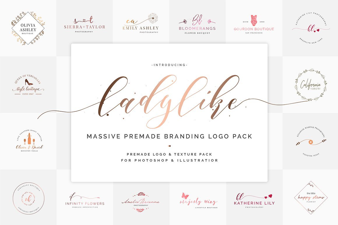 Ladylike Premade Branding Logo Pack