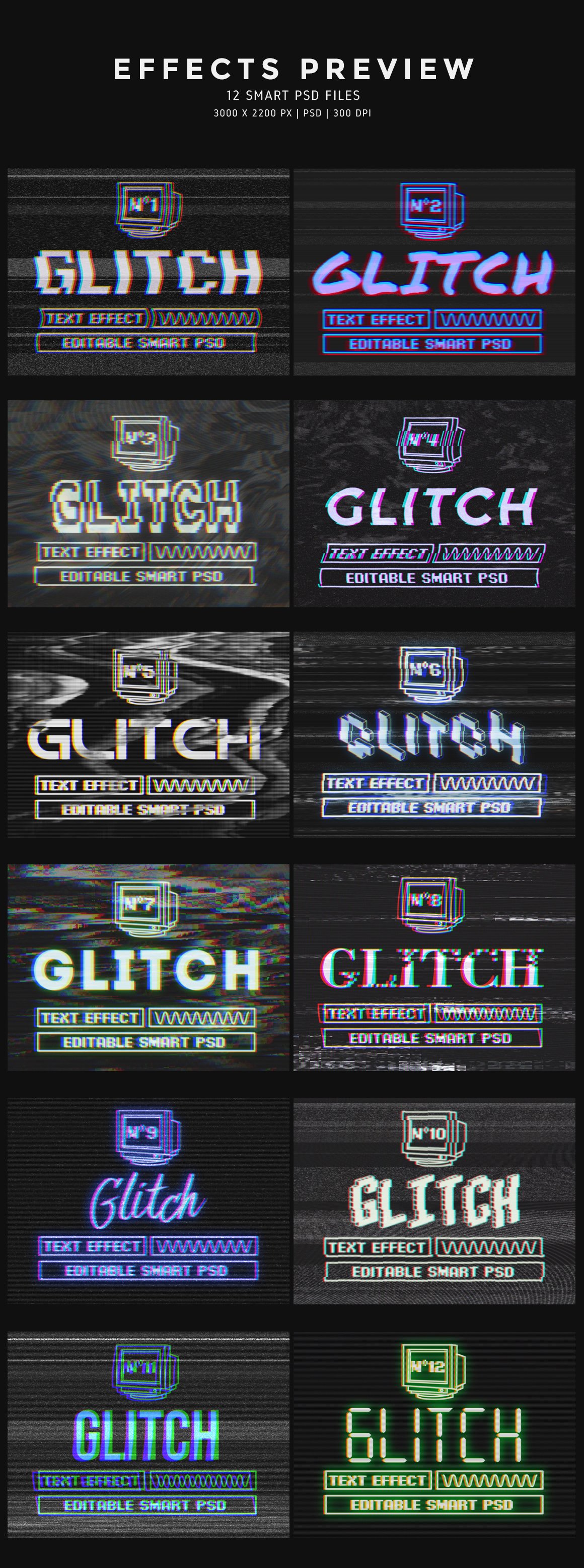 Photoshop Glitch Text Effects Vol.2