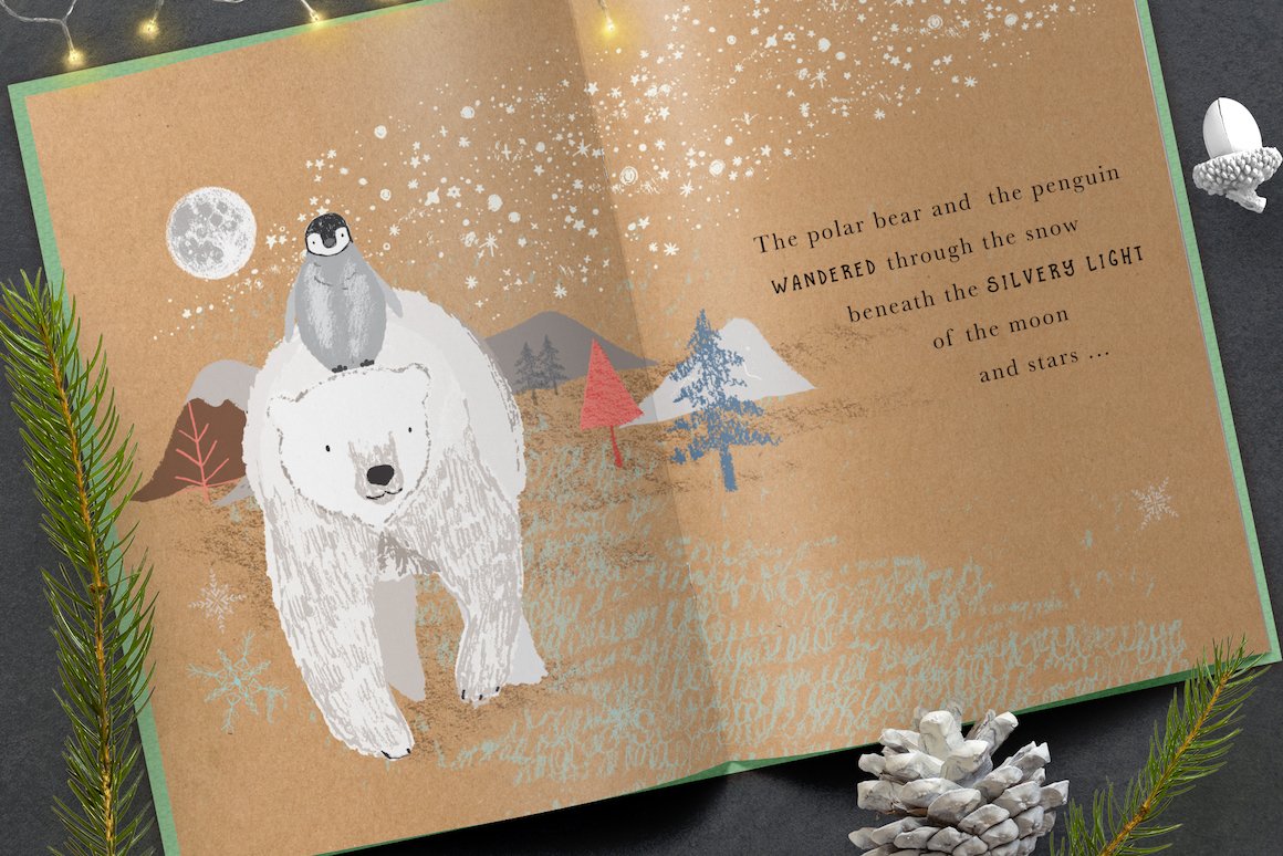 Polar Bear Christmas Clipart Set