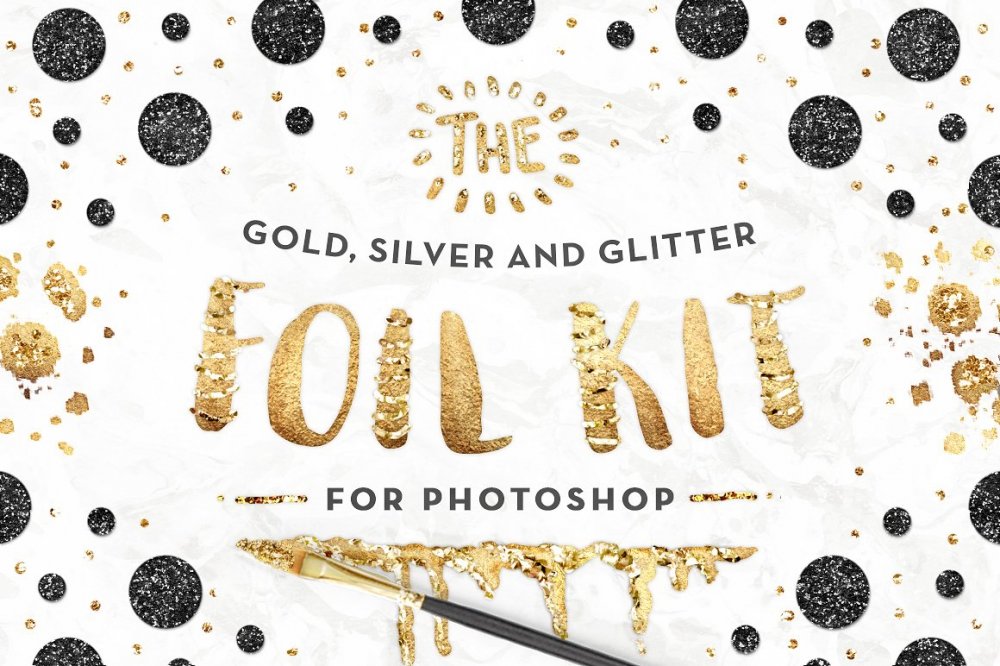 Photoshop Gold Foil Kit Essentials + Bonus - Design Cuts