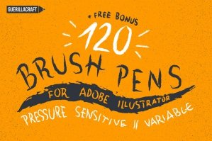 120 Brush Pens for Adobe Illustrator