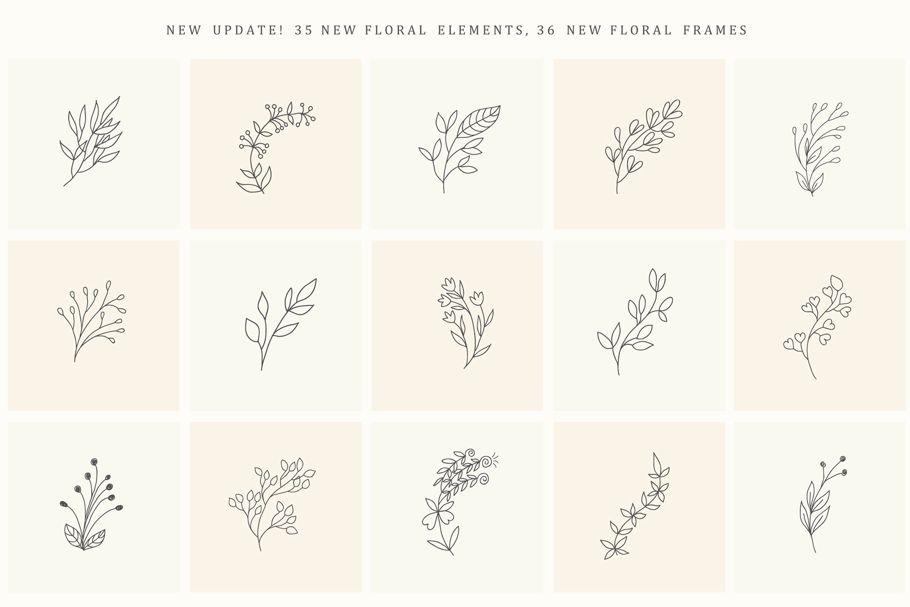 200 Hand Drawn Floral Elements And Frames
