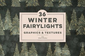 36 Winter Fairy Lights Gold Graphics