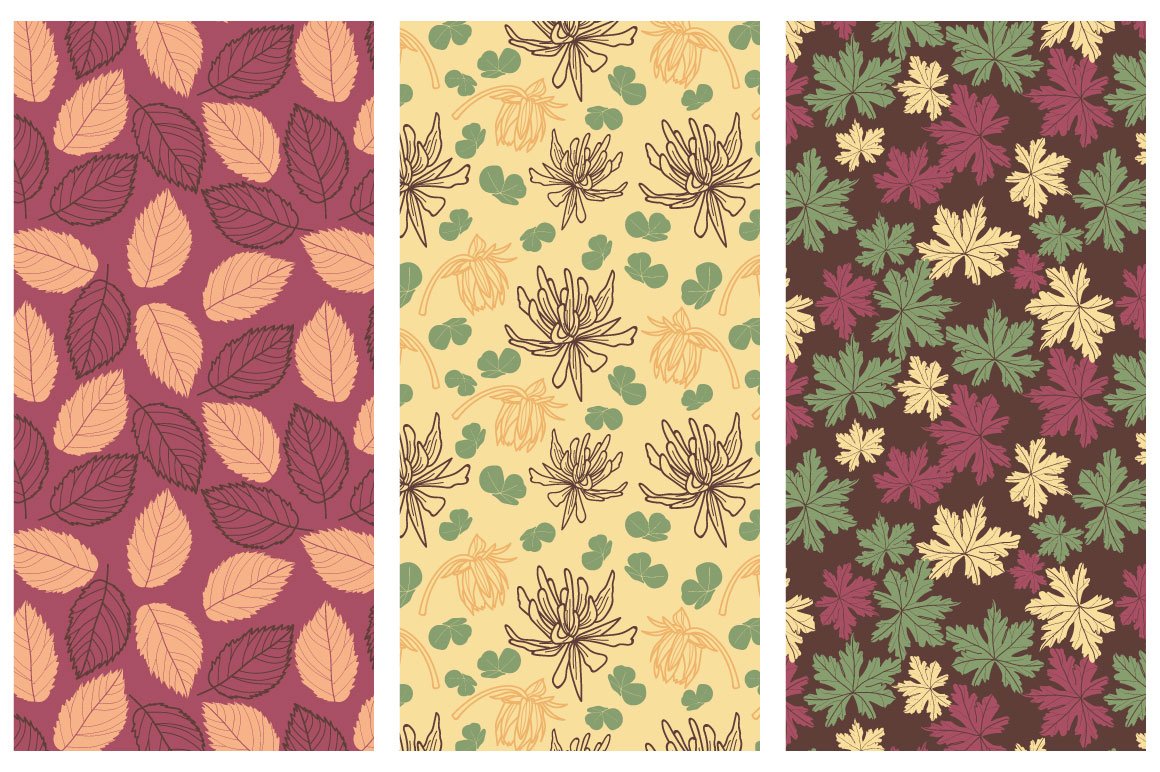 50 Hand-drawn Floral Elements and Patterns