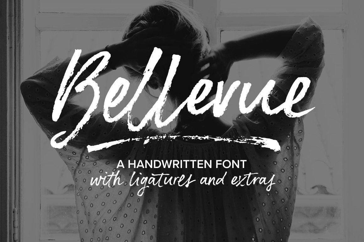 Bellevue Brush Font & Extras