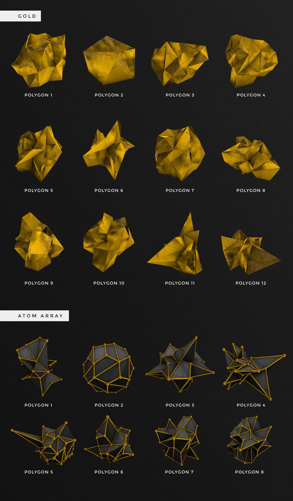 Black And Gold Polygons