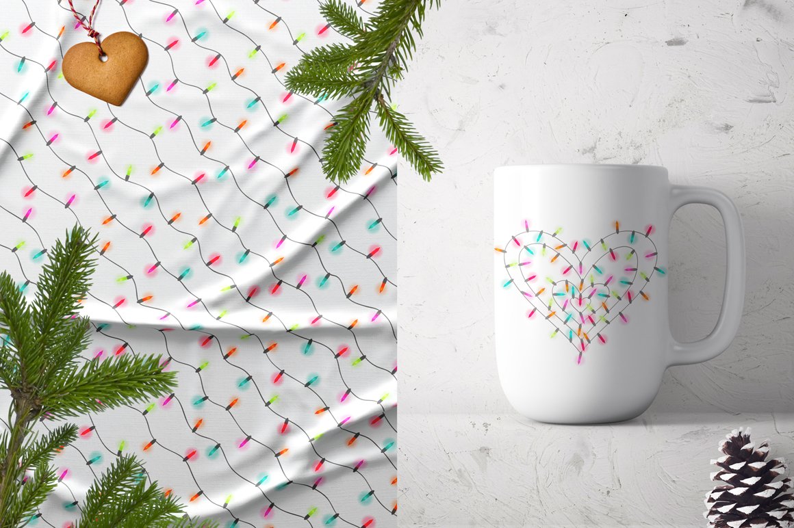 Christmas Lights, Patterns And Cards