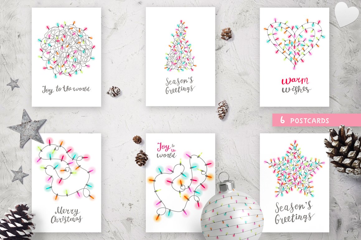 Christmas Lights, Patterns And Cards