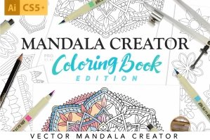 Coloring Book Mandala Illustration Creator