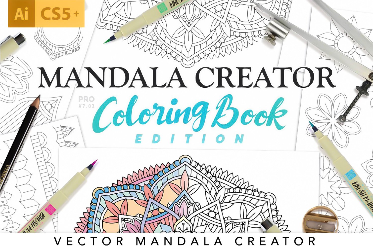 Coloring Book Mandala Illustration Creator
