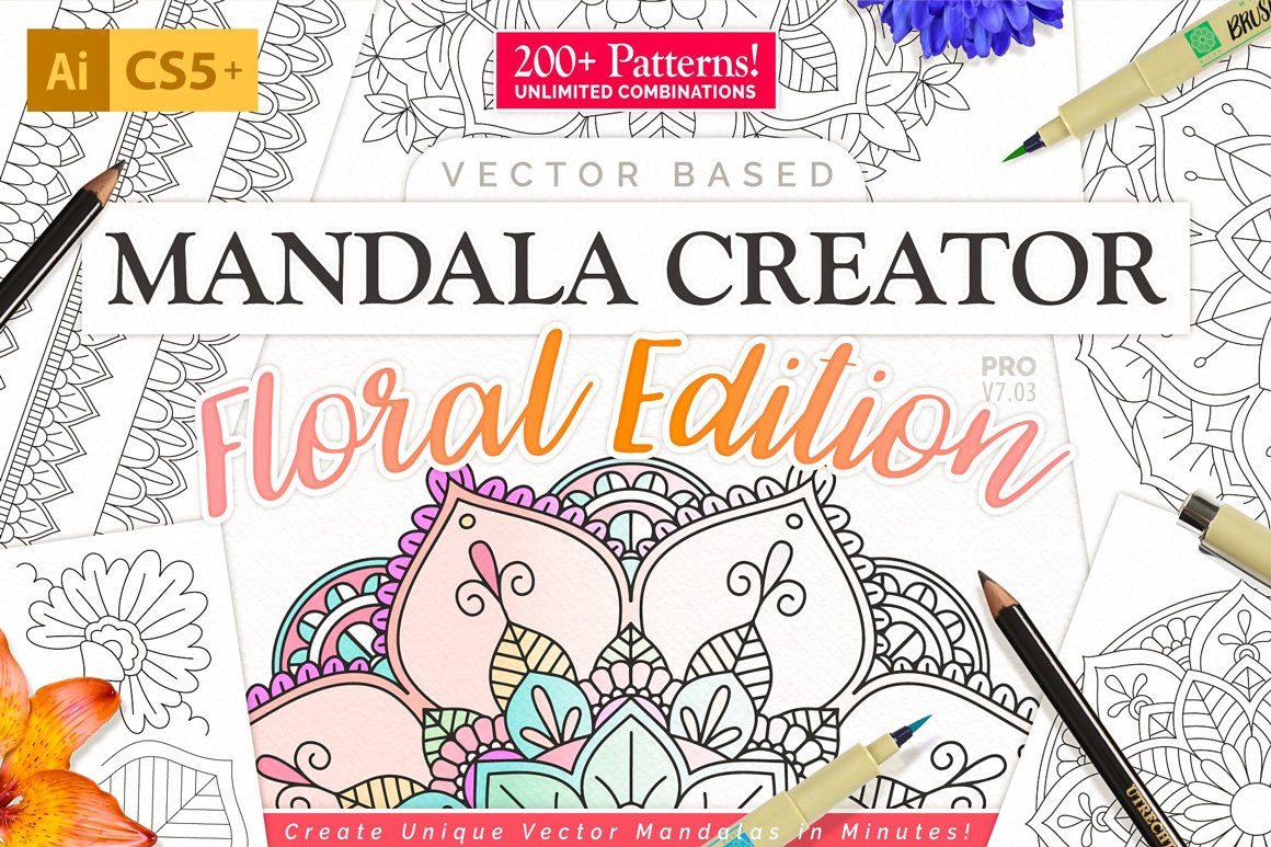 Floral Mandala Vector Pattern Creator For Illustrator
