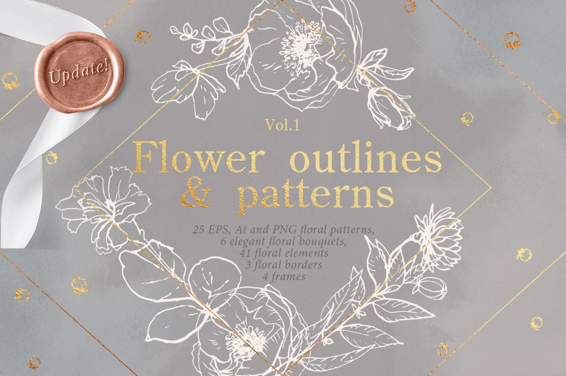 Flower Outlines & Vector Floral Patterns